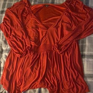 Torrid Red Relaxed Ruched Blouse